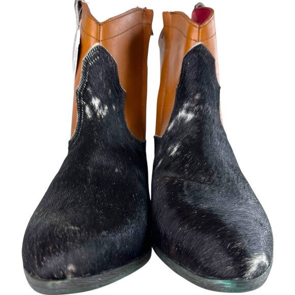 Alcala's Johnny Women Black Brown Cow Hair-On-Hide Leather Cowboy Boots Size 9.5 - Picture 5 of 10